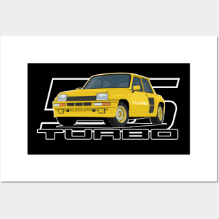 Car 5 Turbo 1980 v2 yellow Posters and Art